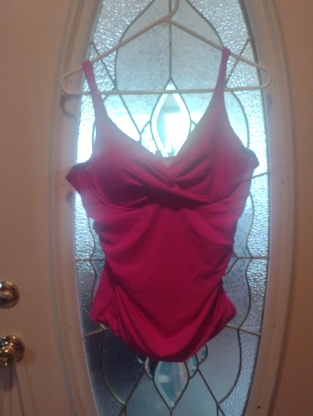 Anne Cole Fuchsia Ruched Camisole Swim Top
